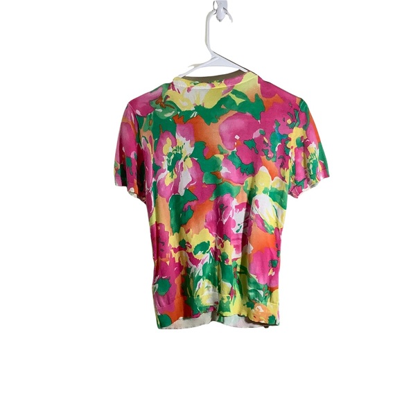 Lauren Ralph Lauren Short Sleeve Multi-color Cardigan Size Small - Picture 3 of 5